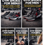 Men’s gym shoes placed on a gym floor, designed for workout and training with strong grip, comfort, and durable support