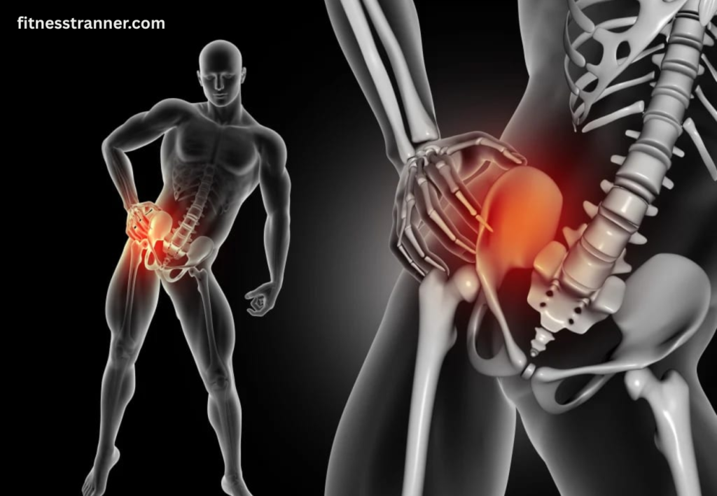 हिप ज्वॉइंट ट्यूमर का मेडिकल डायग्राम और प्रभावित हड्डी